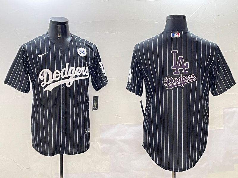 Men Los Angeles Dodgers Blank Black Stripe Jointly Name 2025 Nike MLB Jersey style 22->los angeles dodgers->MLB Jersey